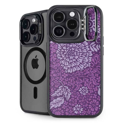 Radiant Orchid Floral iPhone 16 Pro Kickstand Case